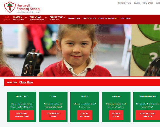 Hartwell Primary School website image