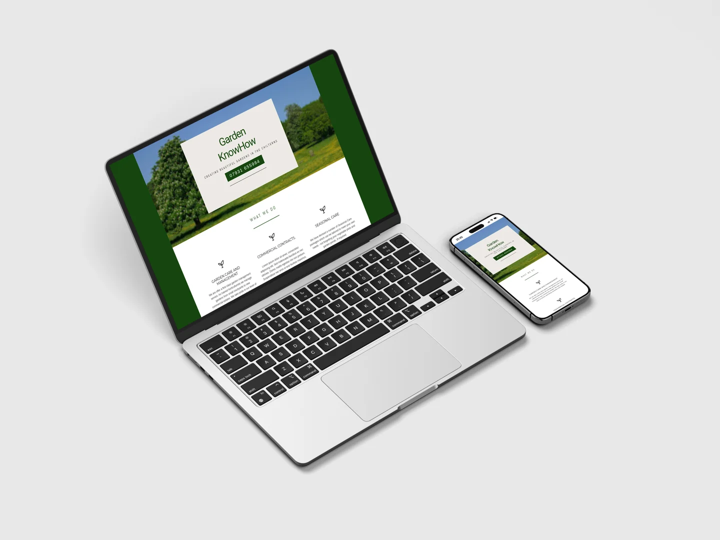 Garden KnowHow responsive website mockup